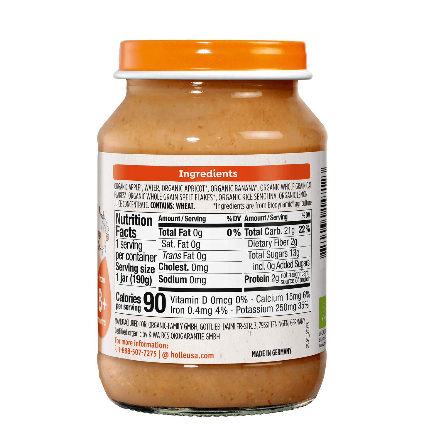 Holle Organic Baby Food Jar - Mixed Fruit with Muesli - 6 Jars Holle USA