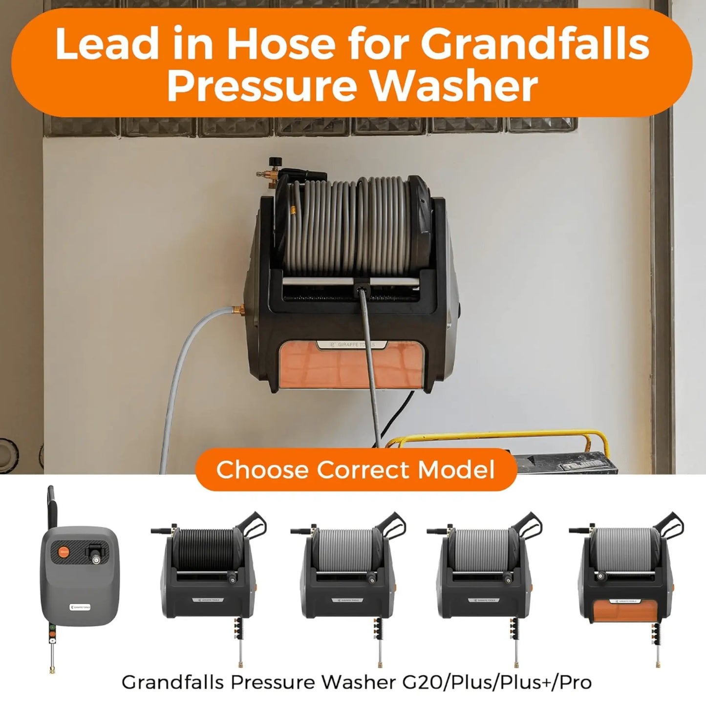 Pressure Washer Leader Hose 6FT for Grandfalls Giraffe Tools US