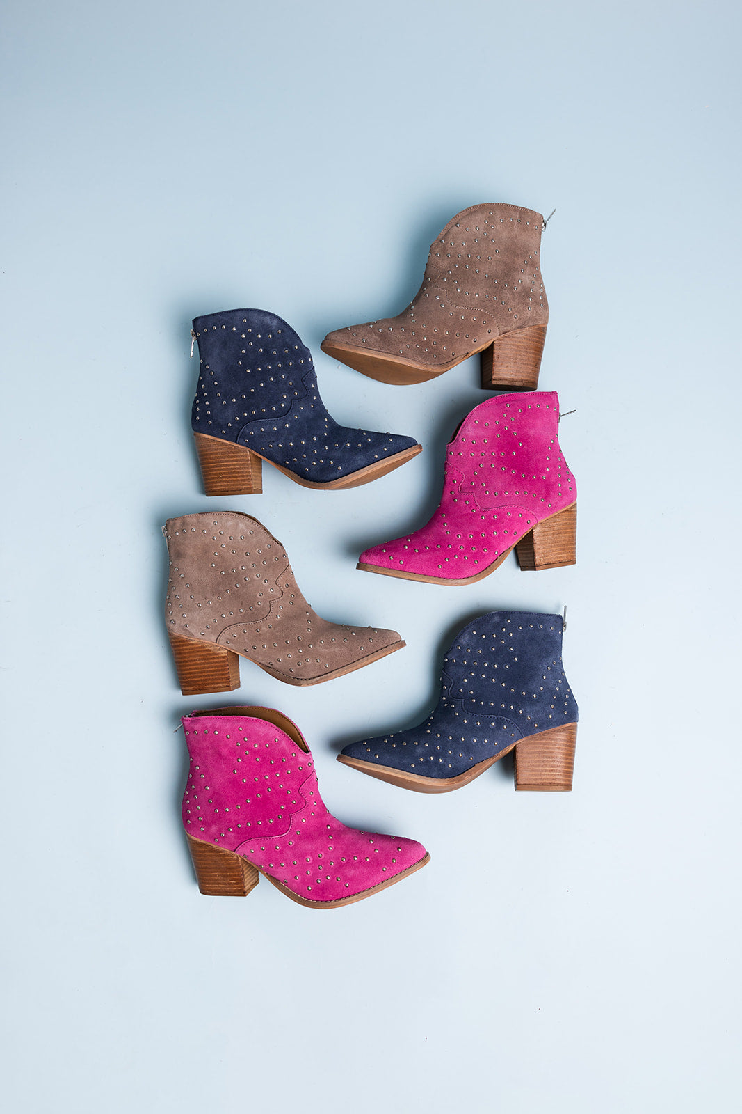 Twilight Studded Heeled Ankle Boot in Magenta Naughty Monkey