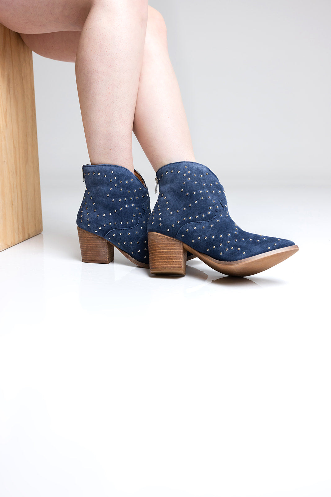 Twilight Studded Heeled Ankle Boot in Magenta Naughty Monkey