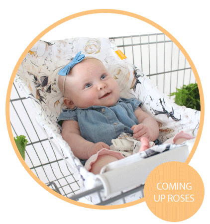 Baby Shopping Cart Hammock | Coming Up Roses Beautiful Floral Print Binxy Baby
