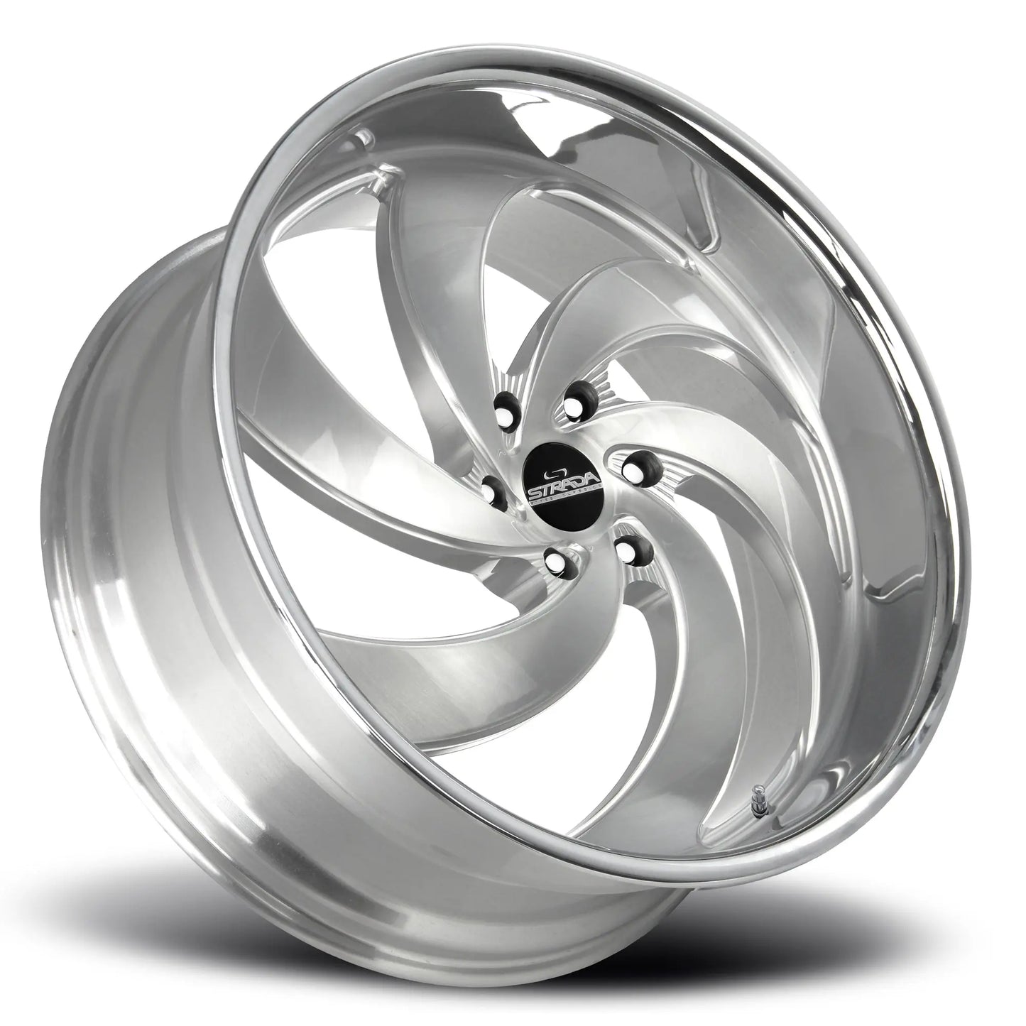 Retro 6 Brushed Face Silver Milled Stainless Steel Lip Strada Street Classics