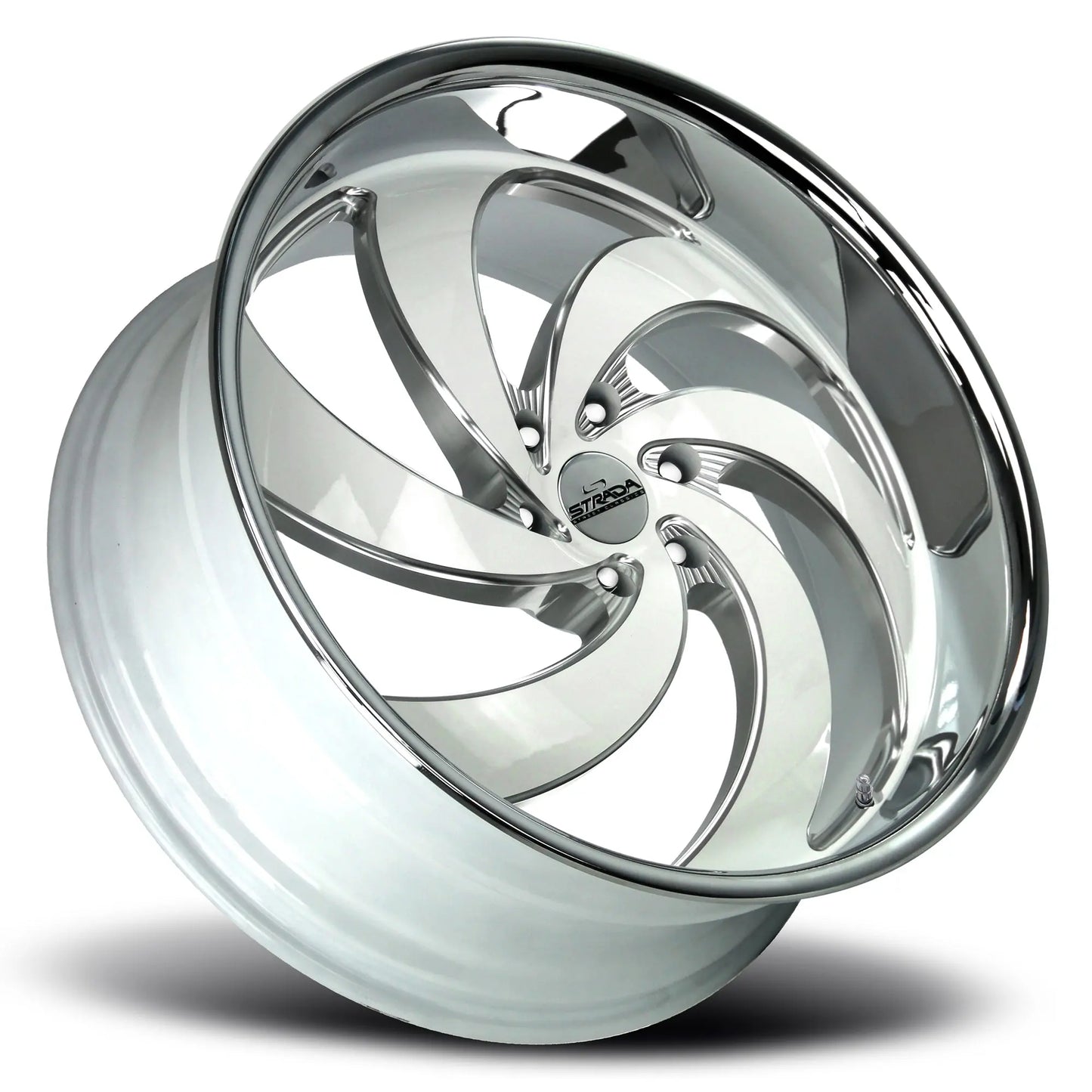 Retro 6 Gloss White Milled Stainless Steel Lip Strada Street Classics