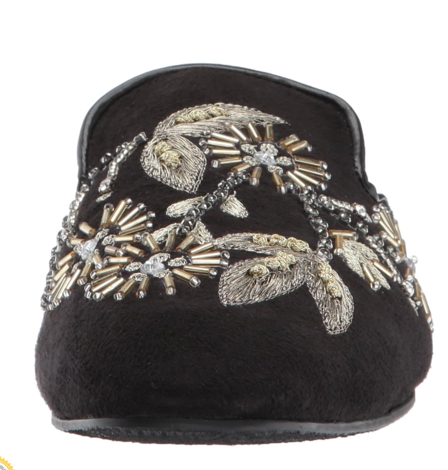 Floral Island Flats in Black Naughty Monkey