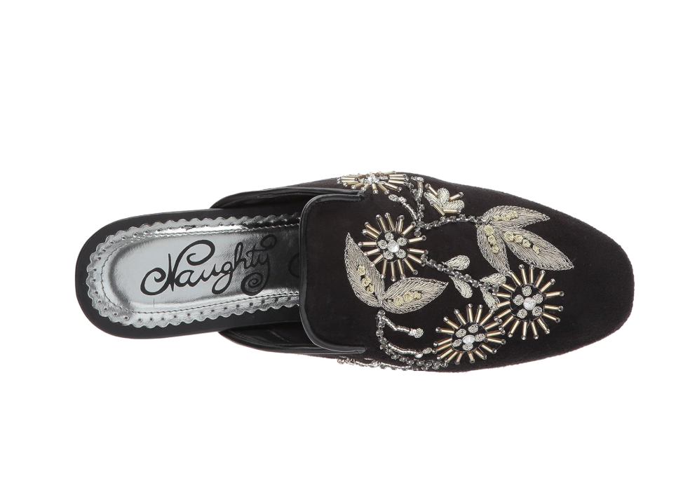 Floral Island Flats in Black Naughty Monkey