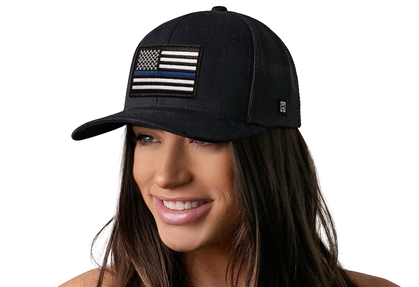 Thin Blue Line Trucker Hat | Black Police Snapback