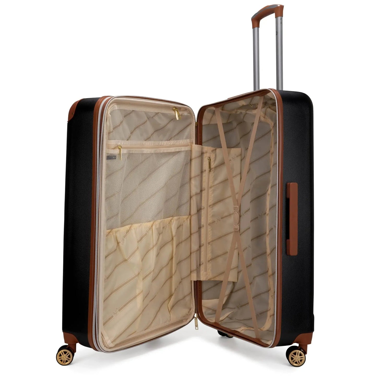 Vintage 3 Piece Expandable Retro Luggage Set Travellty