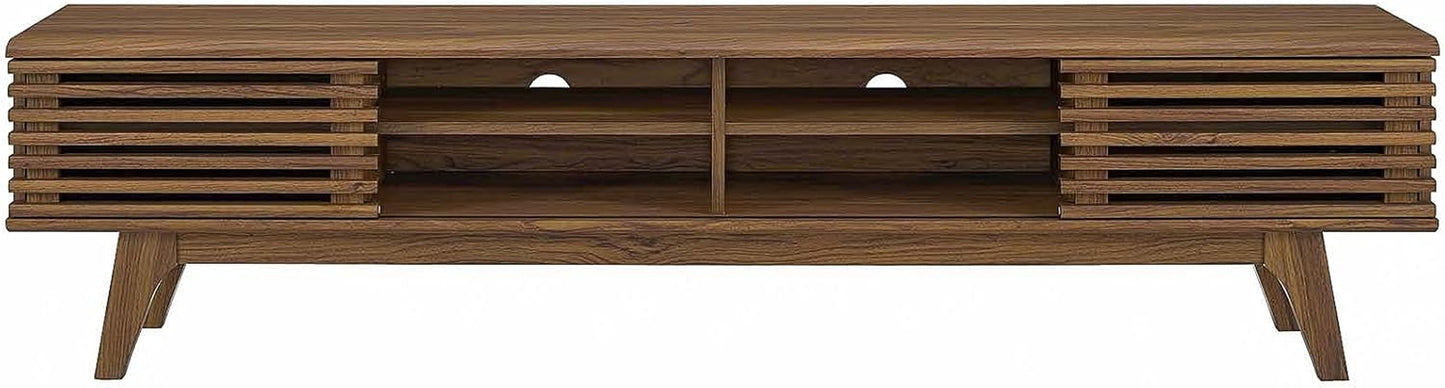 70 Inch Mid Century Modern Walnut TV Stand Console ShipItFurniture