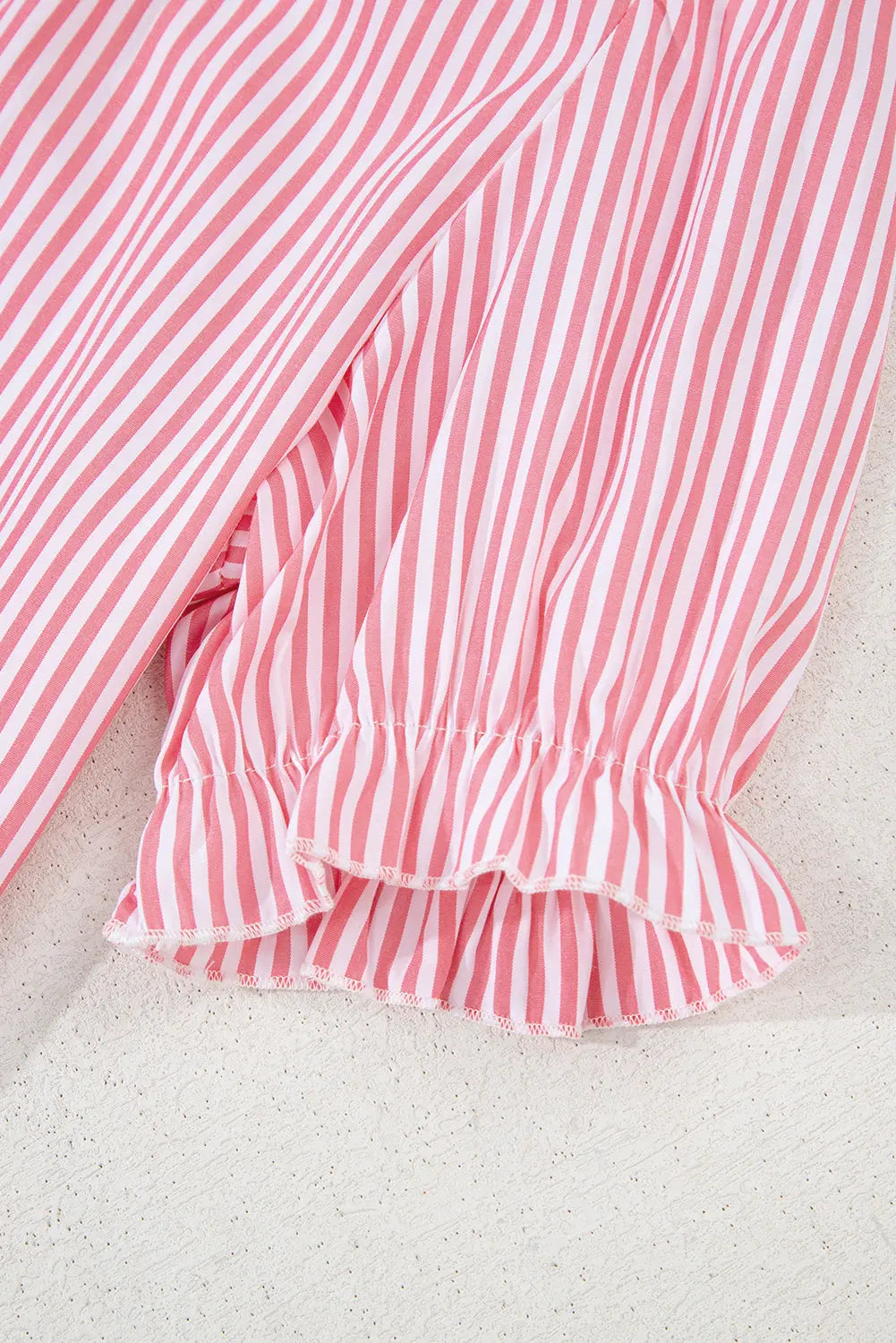 Lucy Stripe Puff Sleeve Blouse Threaded Pear