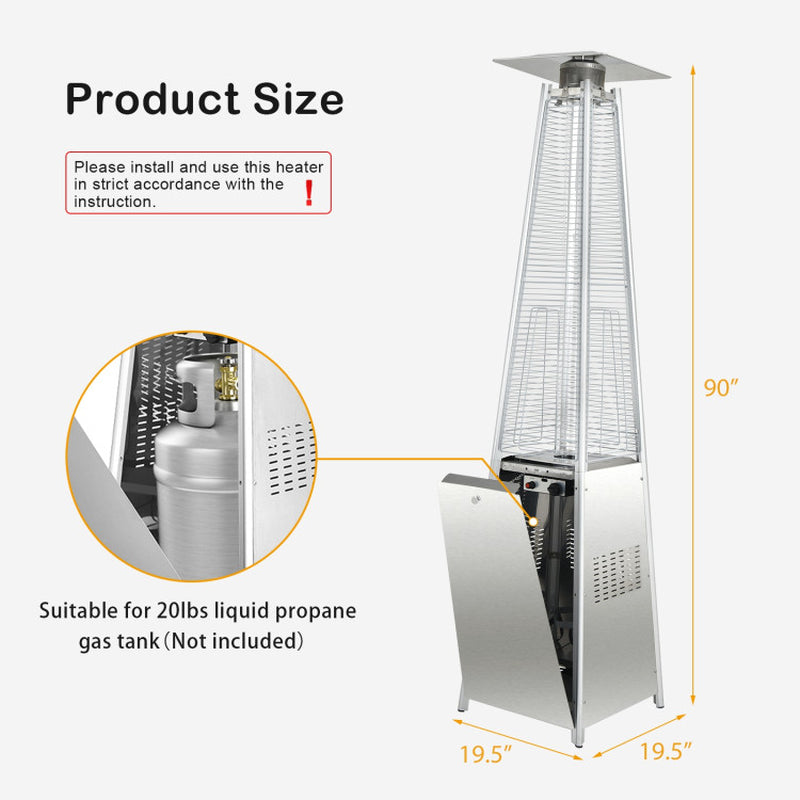 42000 BTU Pyramid Patio Heater with Wheels ShipItFurniture