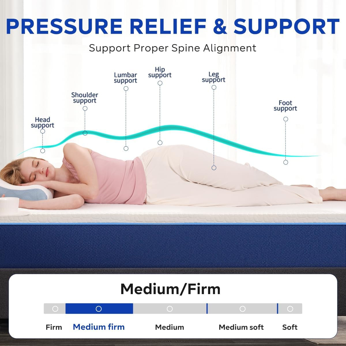 Cooling Memory Foam Mattress With Pressure Relief Technology ShipItFurniture