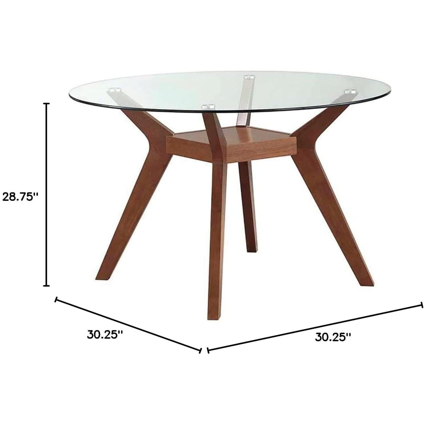 Paxton Mid Century Modern Dining Table Base Nutmeg Finish ShipItFurniture