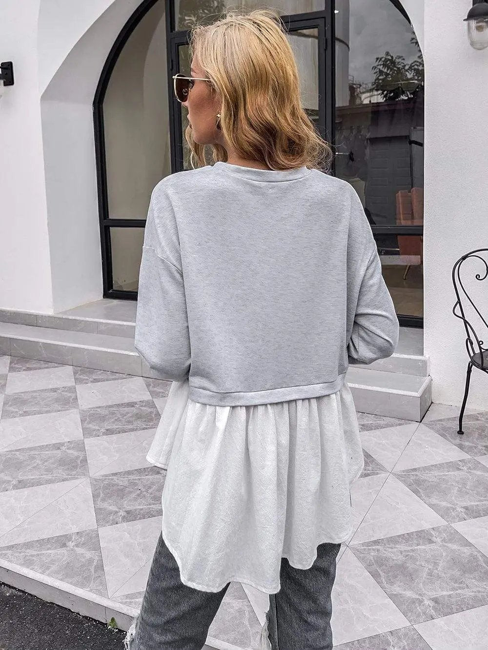 Double Layered Sweater Top Anna-Kaci Wholesale