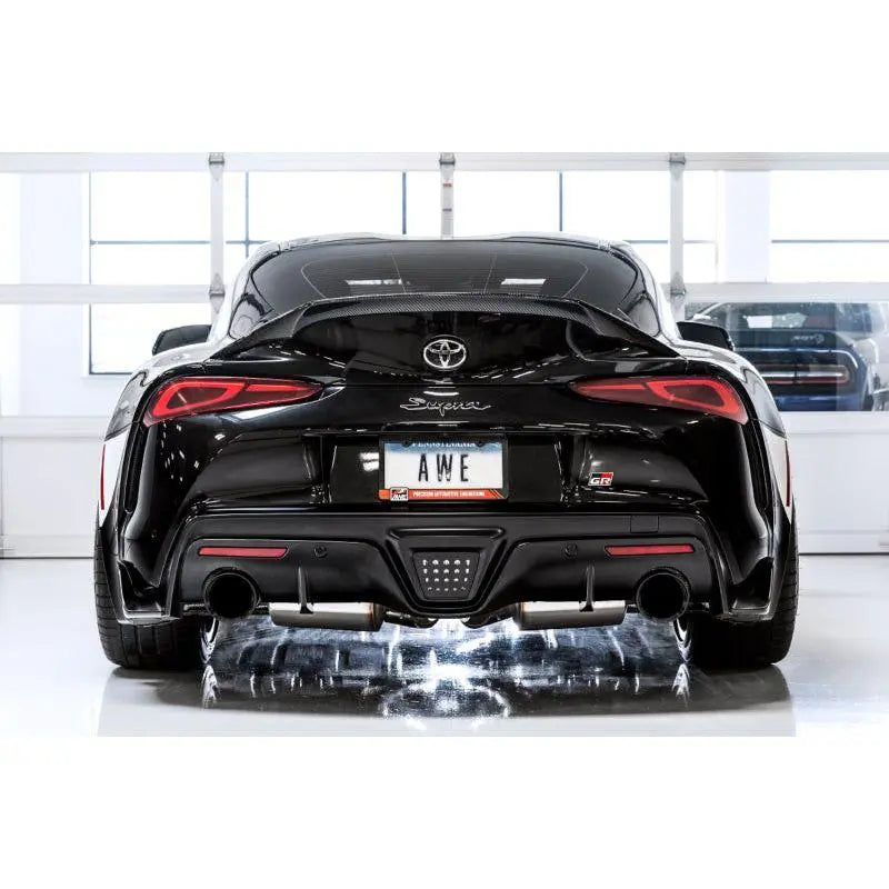 AWE 2020 Toyota Supra A90 Resonated Touring Edition Exhaust - 5in Diamond Black Tips NP Motorsports