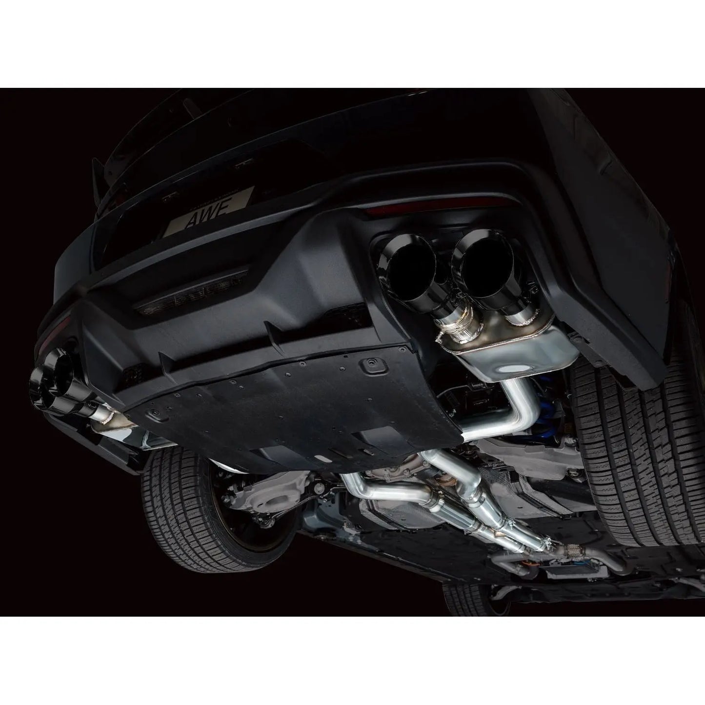 AWE 2024 Ford Mustang Dark Horse S650 RWD SwitchPath Catback Exhaust w/ Quad Diamond Black Tips NP Motorsports