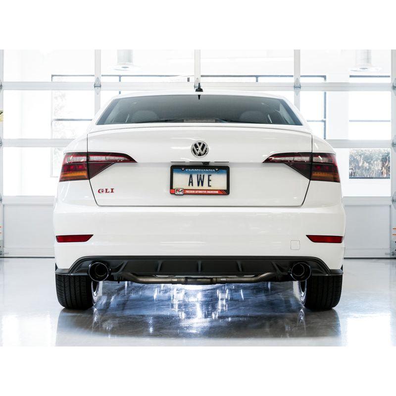 AWE Tuning 18-21 Volkswagen Jetta GLI Mk7 Track Edition Exhaust - Diamond Black Tips (Fits OEM DP) NP Motorsports
