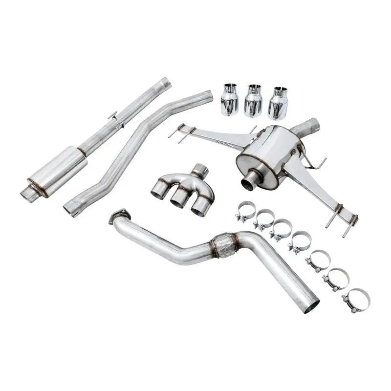 AWE Tuning 2017+ Honda Civic Type R Touring Edition Exhaust w/Front & Mid Pipes - Chrome Silver Tips NP Motorsports