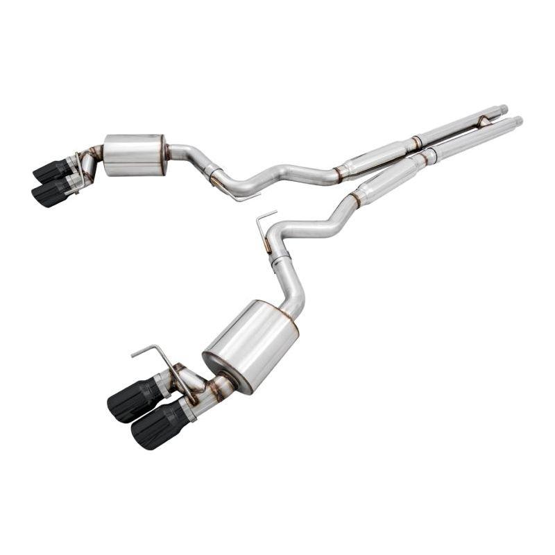 AWE Tuning 2018+ Ford Mustang GT (S550) Cat-back Exhaust - Touring Edition (Quad Diamond Black Tips) NP Motorsports