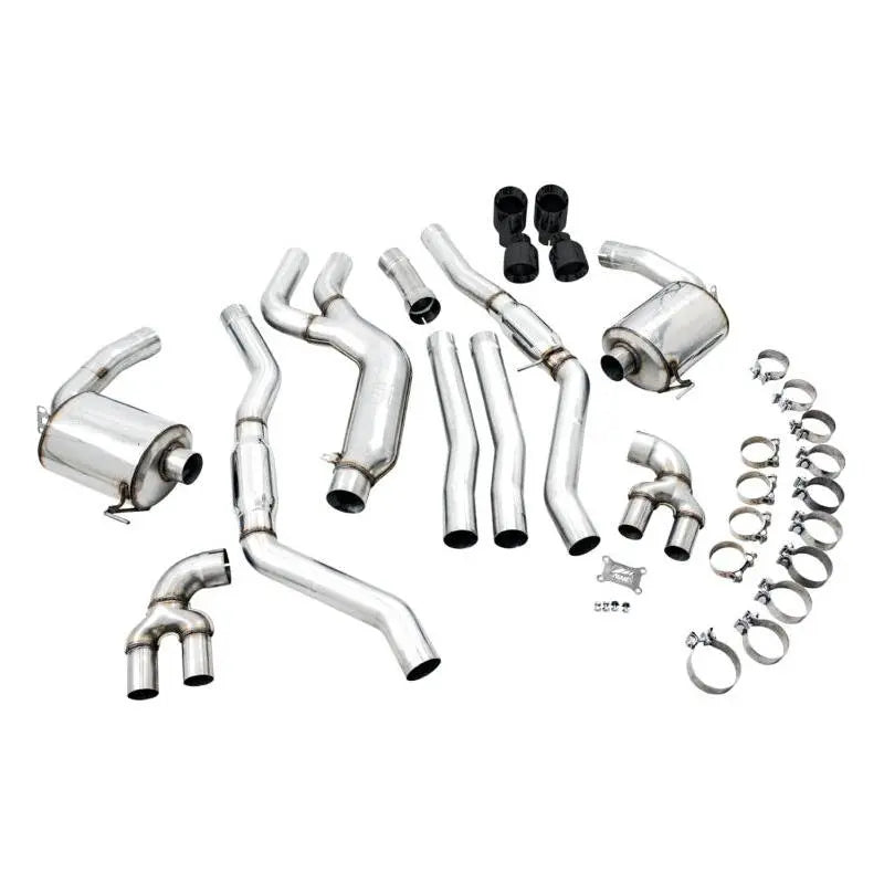 AWE Tuning 2019+ BMW M340i (G20) Resonated Touring Edition Exhaust - Quad Diamond Black Tips NP Motorsports