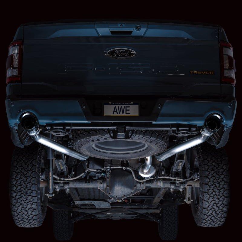 AWE Tuning 2021+ Ford F-150 Tremor (w/ Bumper Cutouts) 0FG Non-Resonated Catback -Diamond Black Tips NP Motorsports