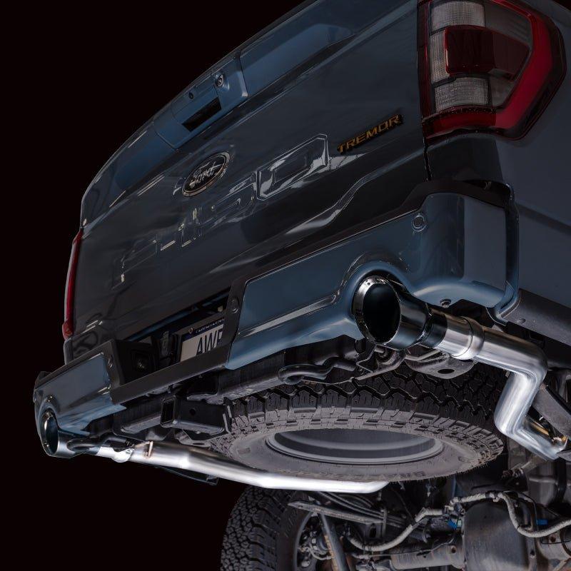 AWE Tuning 2021+ Ford F-150 Tremor (w/ Bumper Cutouts) 0FG Non-Resonated Catback -Diamond Black Tips NP Motorsports