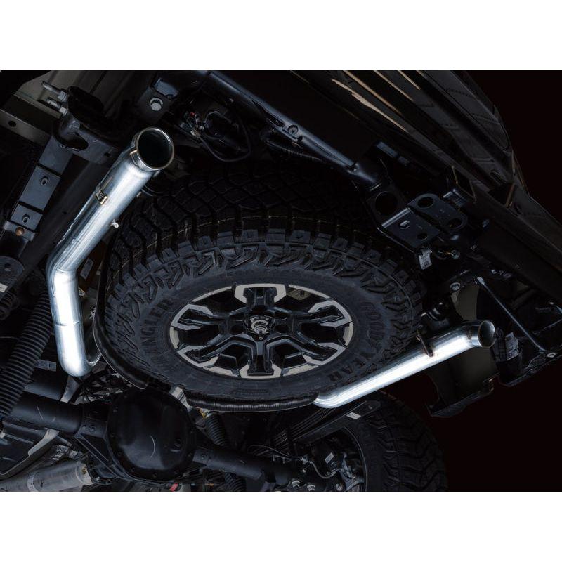 AWE Tuning 22-23 GMC Sierra 1500 AT4X 6.2L 0FG Catback Split Dual (Flat Bumper) - Bashguard(No Tips) NP Motorsports