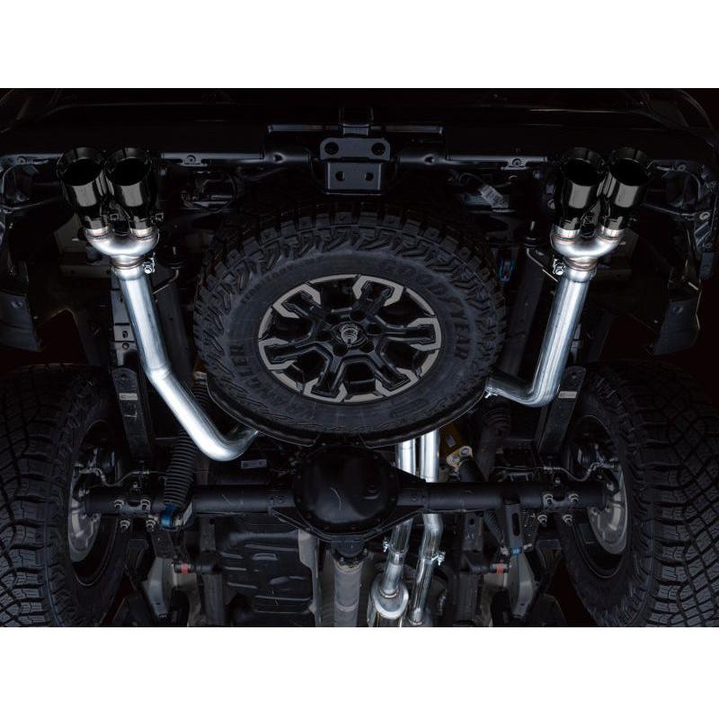 AWE Tuning 22-23 GMC Sierra 1500 AT4X 6.2L 0FG Catback Split Dual (Flat Bumper) - Diamond Black Tips NP Motorsports