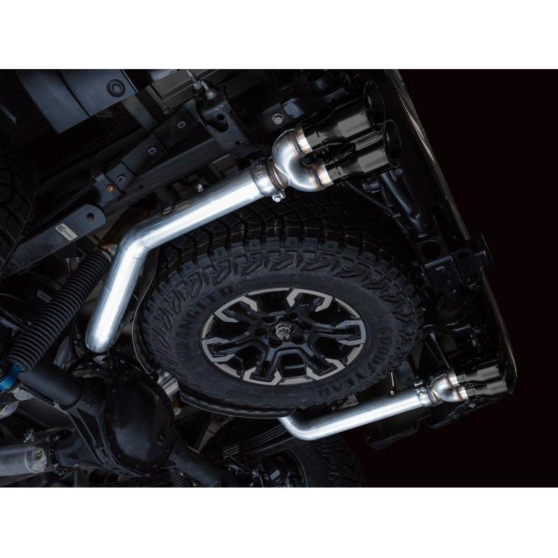 AWE Tuning 22-23 GMC Sierra 1500 AT4X 6.2L 0FG Catback Split Dual (Flat Bumper) - Diamond Black Tips NP Motorsports