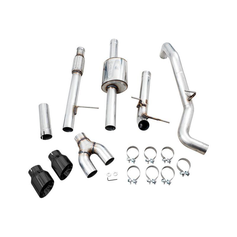 AWE Tuning 4th Gen GM 1500 5.3L 0FG Catback Dual Side Exit (Flat Bumper) - Diamond Tips NP Motorsports