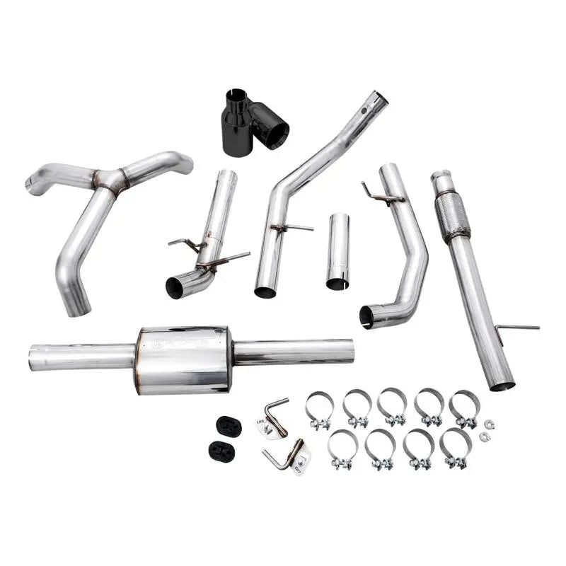 AWE Tuning 4th Gen GM 1500 5.3L 0FG Catback Split Rear Exit (Flat Bumper) - Dual Diamond Tips - Get it from Bo