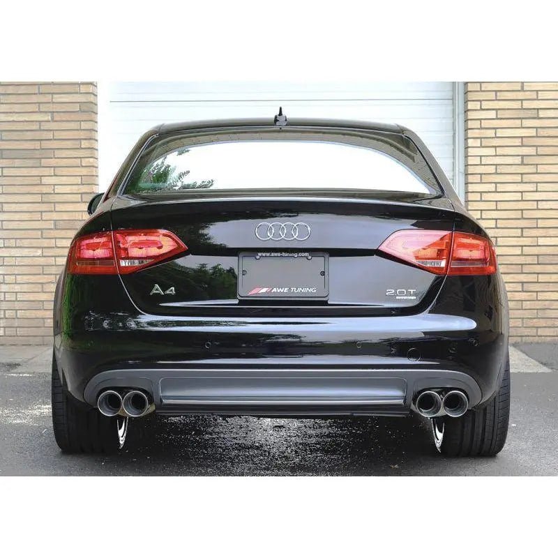 AWE Tuning Audi B8 A4 Touring Edition Exhaust - Quad Tip Polished Silver Tips - Does Not Fit Cabrio - Get it from Bo