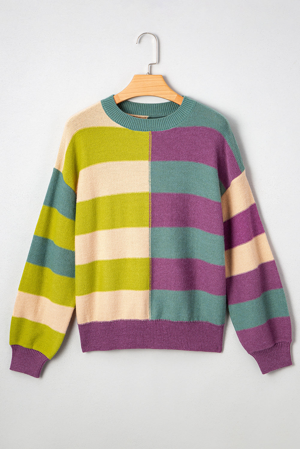Isabelle Ribbed Edge Casual Sweater Threaded Pear