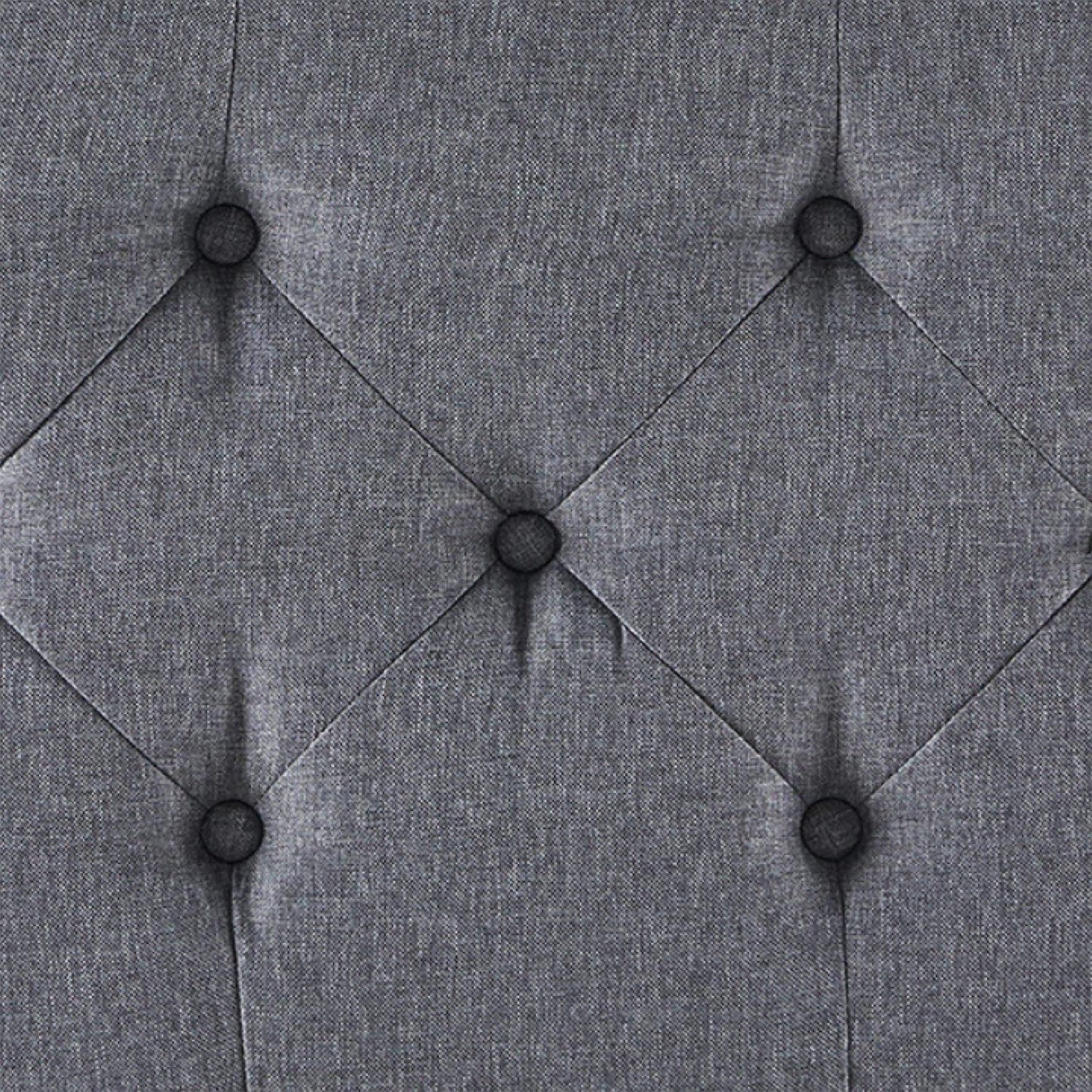 Grey Button Tufted Storage Ottoman For Living Room ShipItFurniture