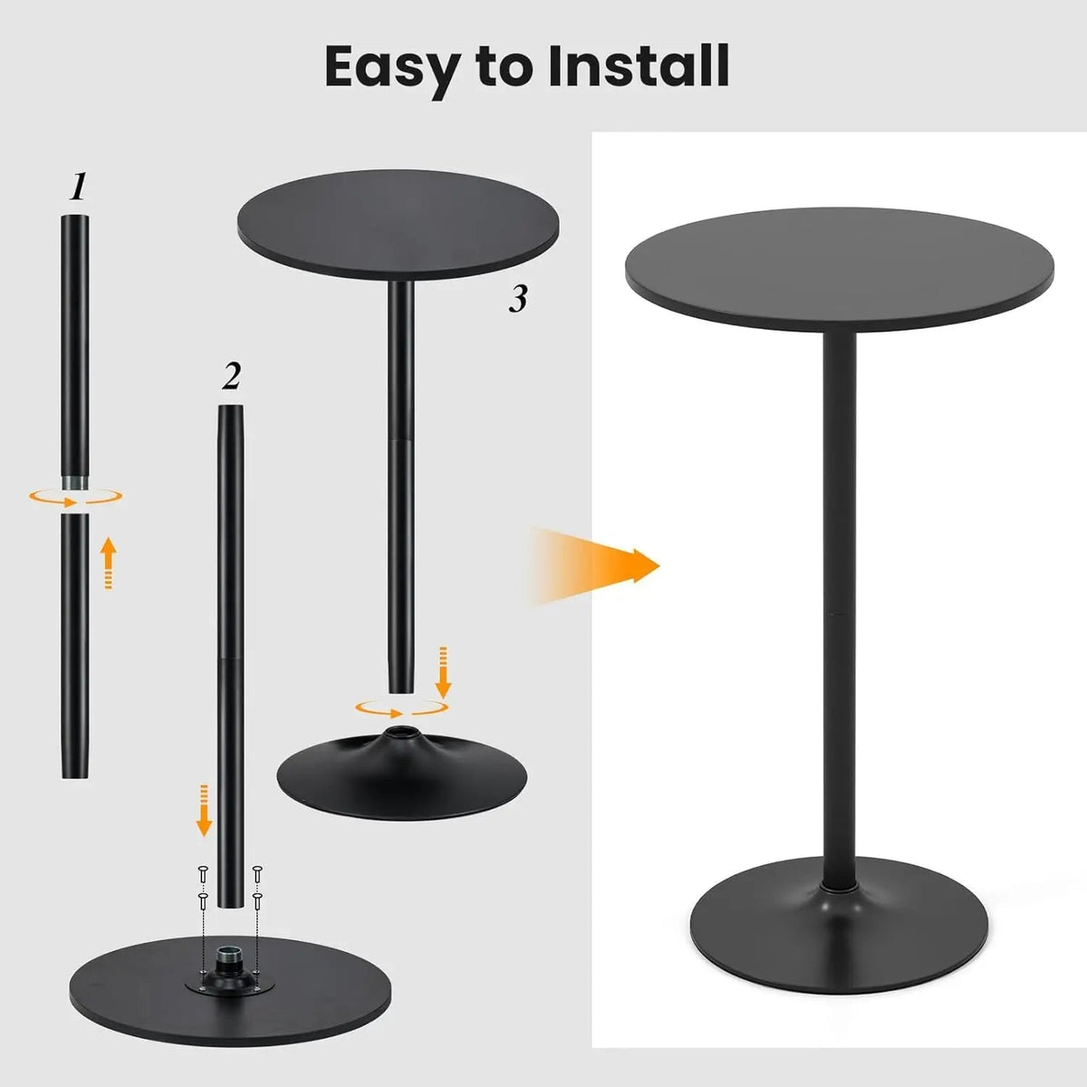 Bar Table Convertible Height Twenty Four Inch RoundTop Surface - Get it from Bo