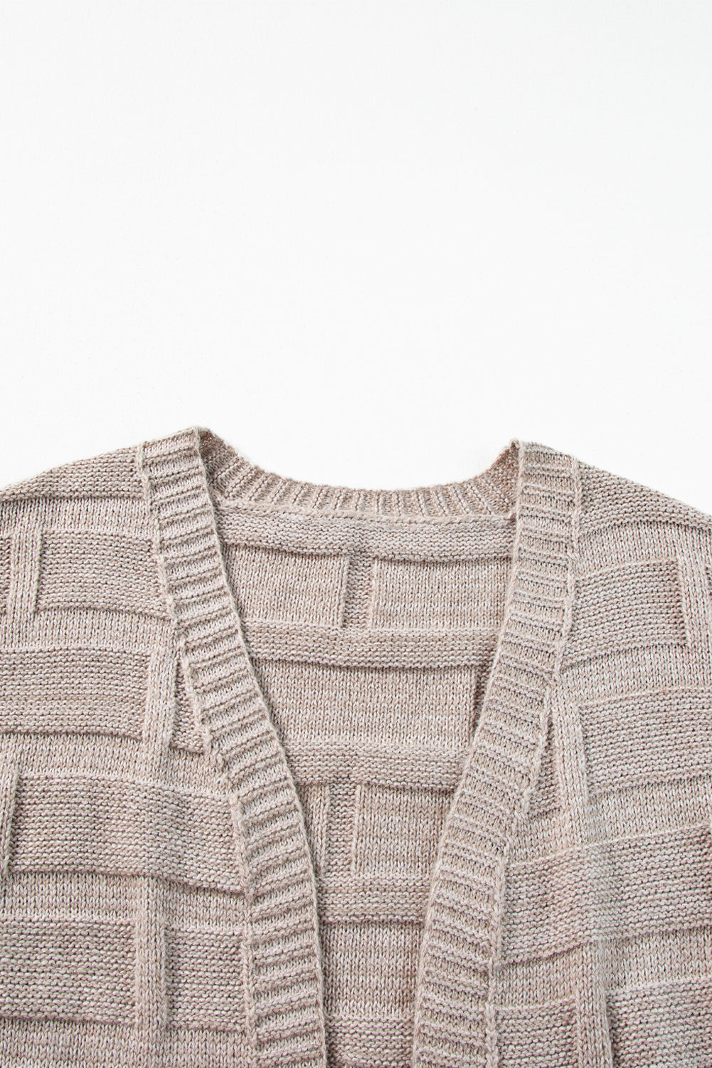 Athena Knit Open Front Chic Cardigan with Pockets Threaded Pear