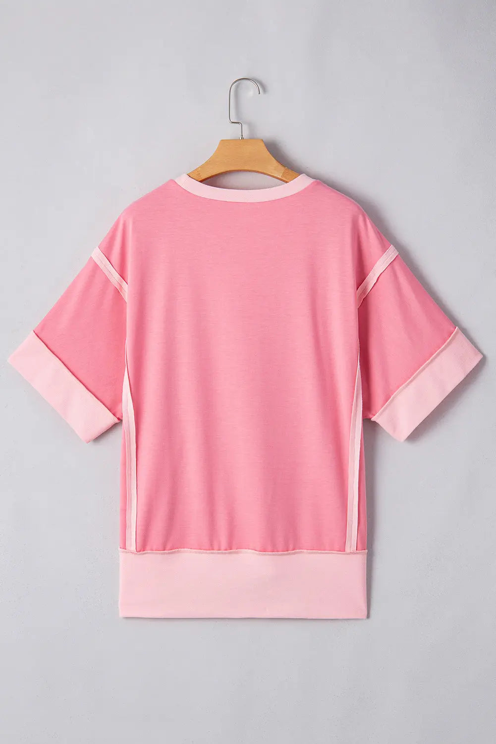 Katie Raw Seam High Low Side Split Top Threaded Pear