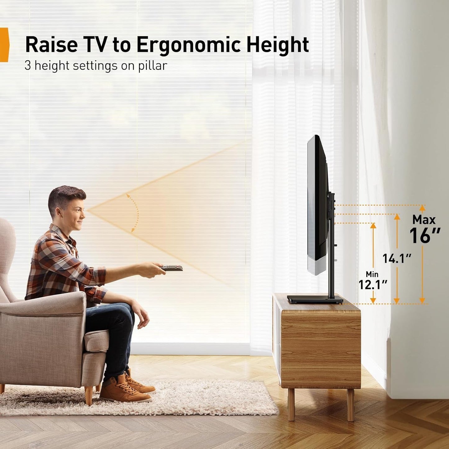 Tabletop TV Stand 23 to 60 Inches Height Adjustable