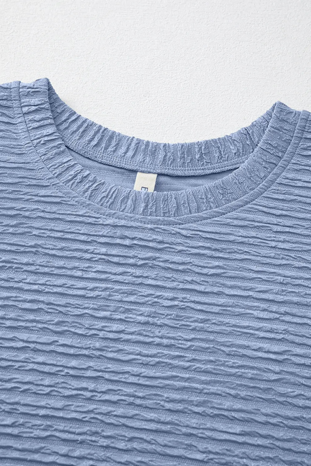 Jolie Textured Crinkle Short Sleeve T-Shirt Dress Threaded Pear