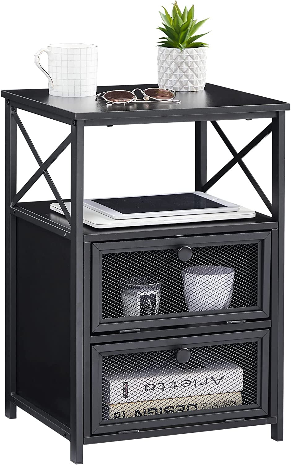X-Design Retro Black Nightstand ShipItFurniture