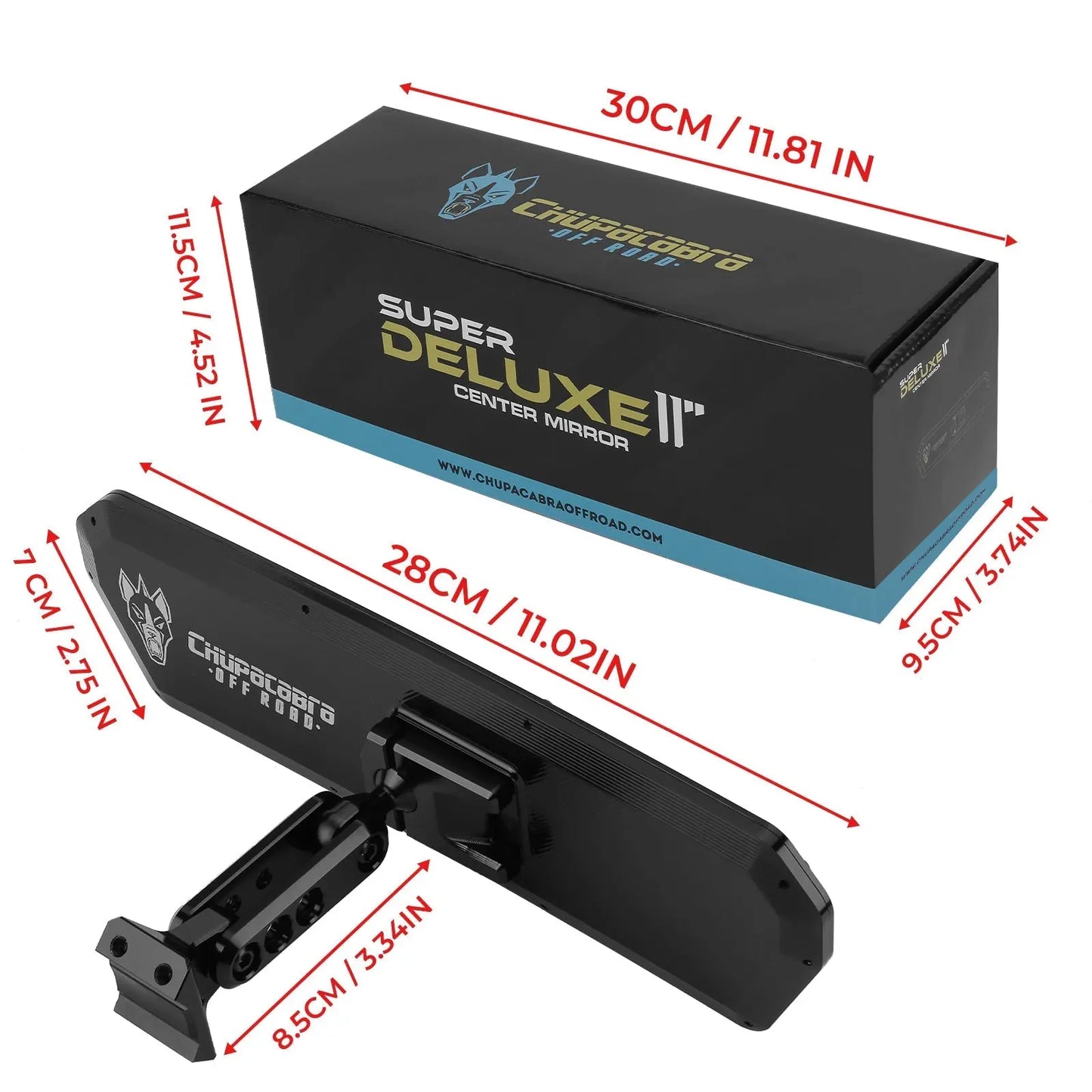 Super DELUXE 11" Offroad UTV Center Rearview Mirror - Get it from Bo