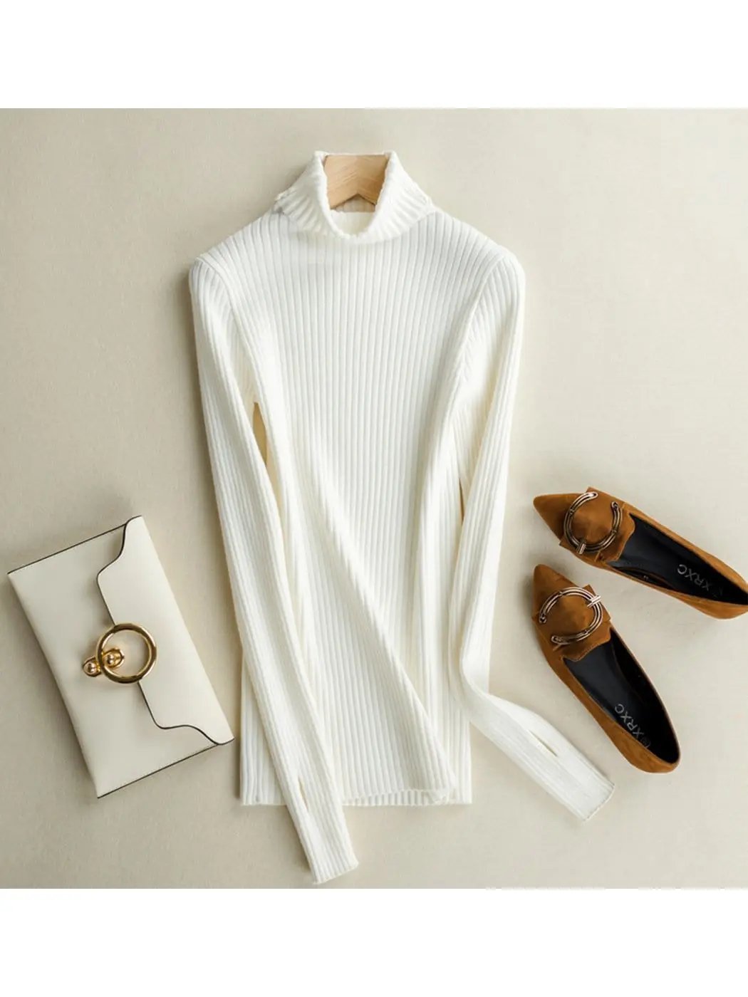 Classic Stretchable Lightweight Long Sleeve Slim Turtleneck Sweater - Get it from Bo
