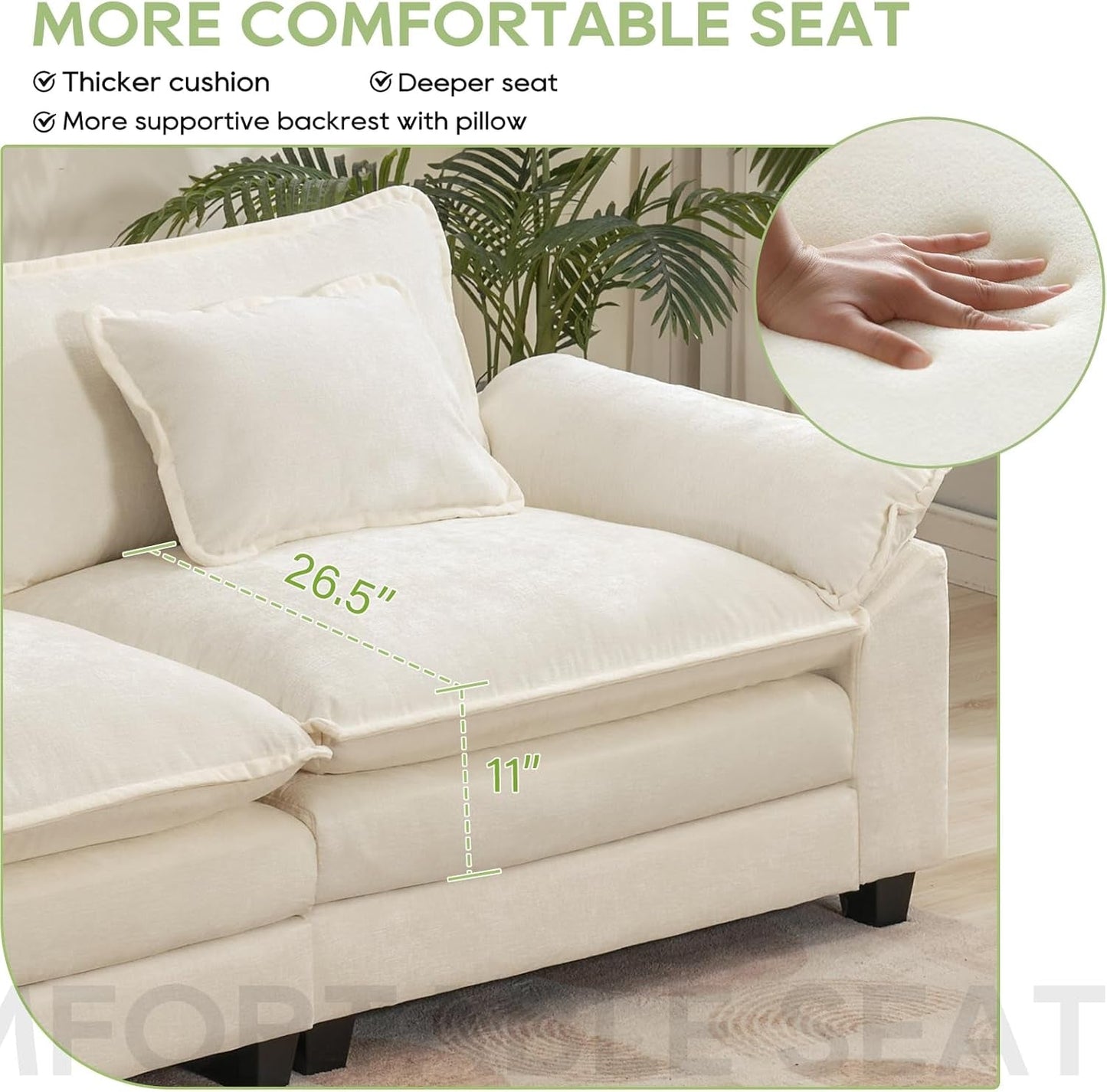 Comfy Cloud Couch Modular Sofa with Ottoman and Pillows ShipItFurniture