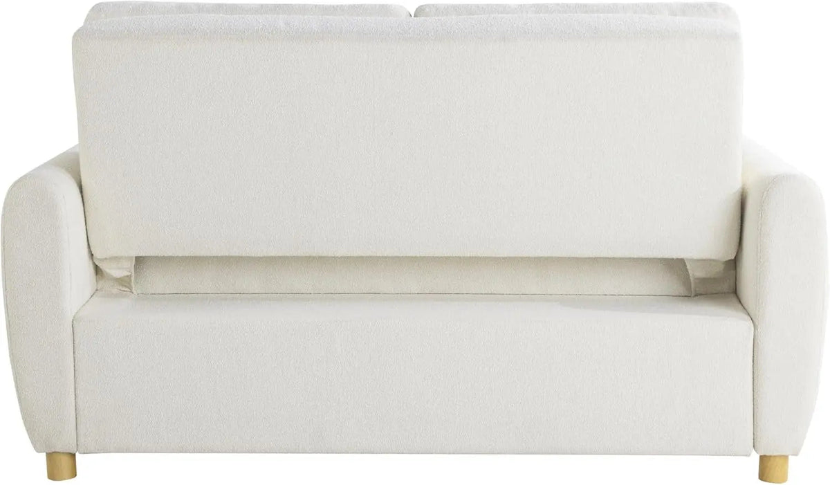 Convertible Sleeper Loveseat 66 Inch Polyester Ivory - Get it from Bo