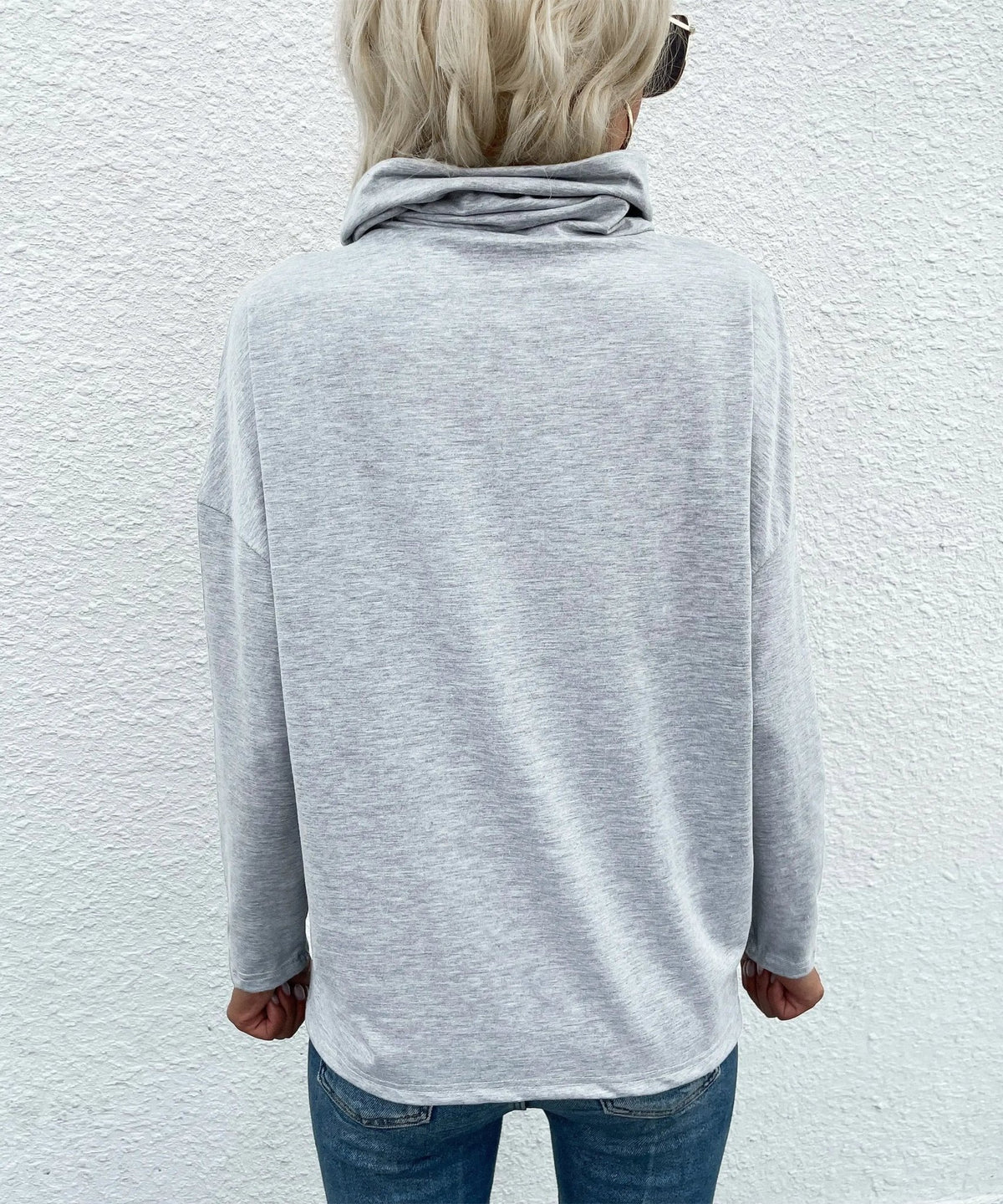 Cowl Turtleneck Color Block Sweater - Get it from Bo