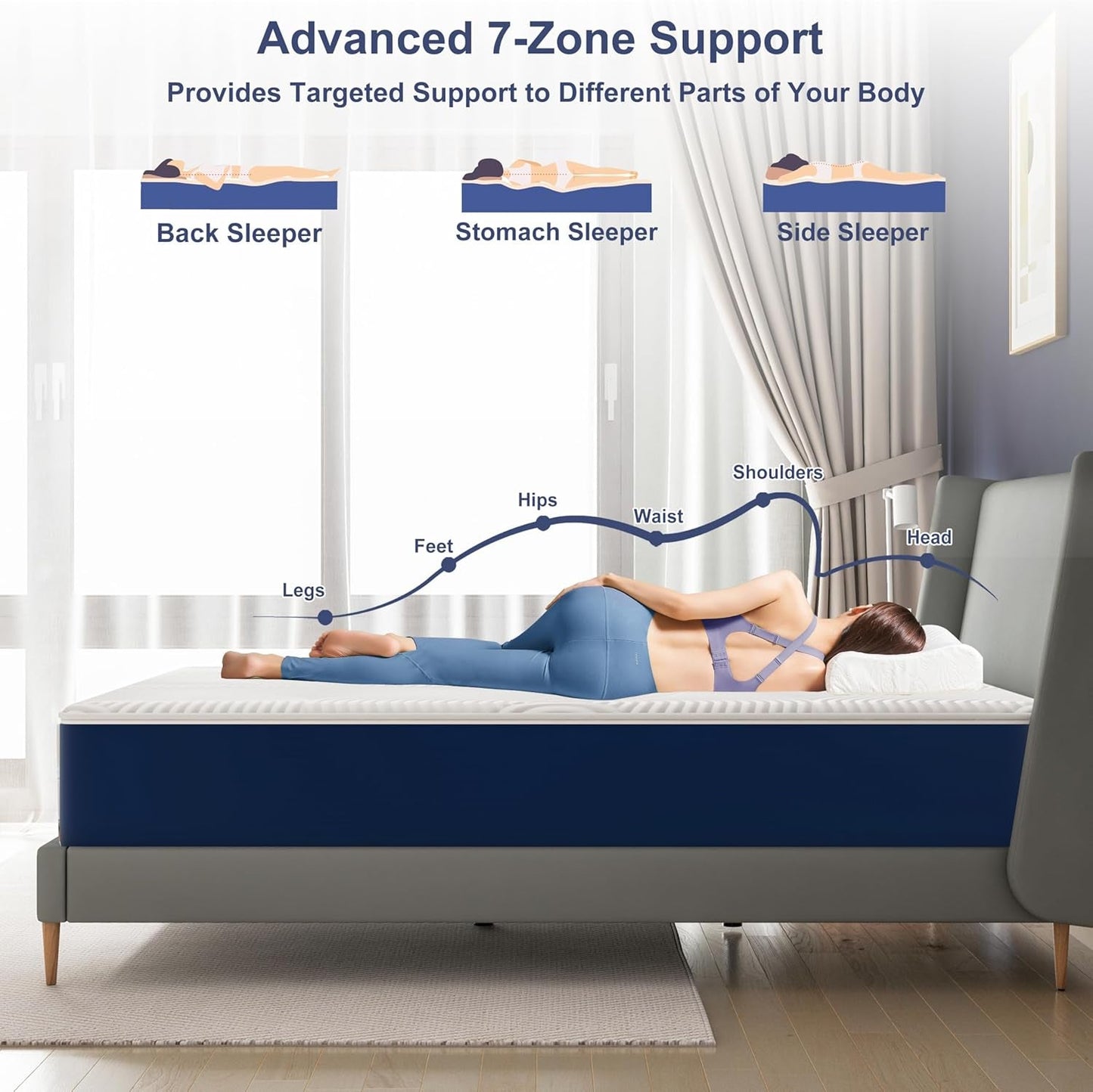 Cooling Memory Foam Full Mattress With Washable Cover