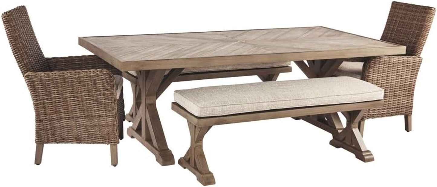 Outdoor Upholstered Dining Bench with All-Weather Foam ShipItFurniture
