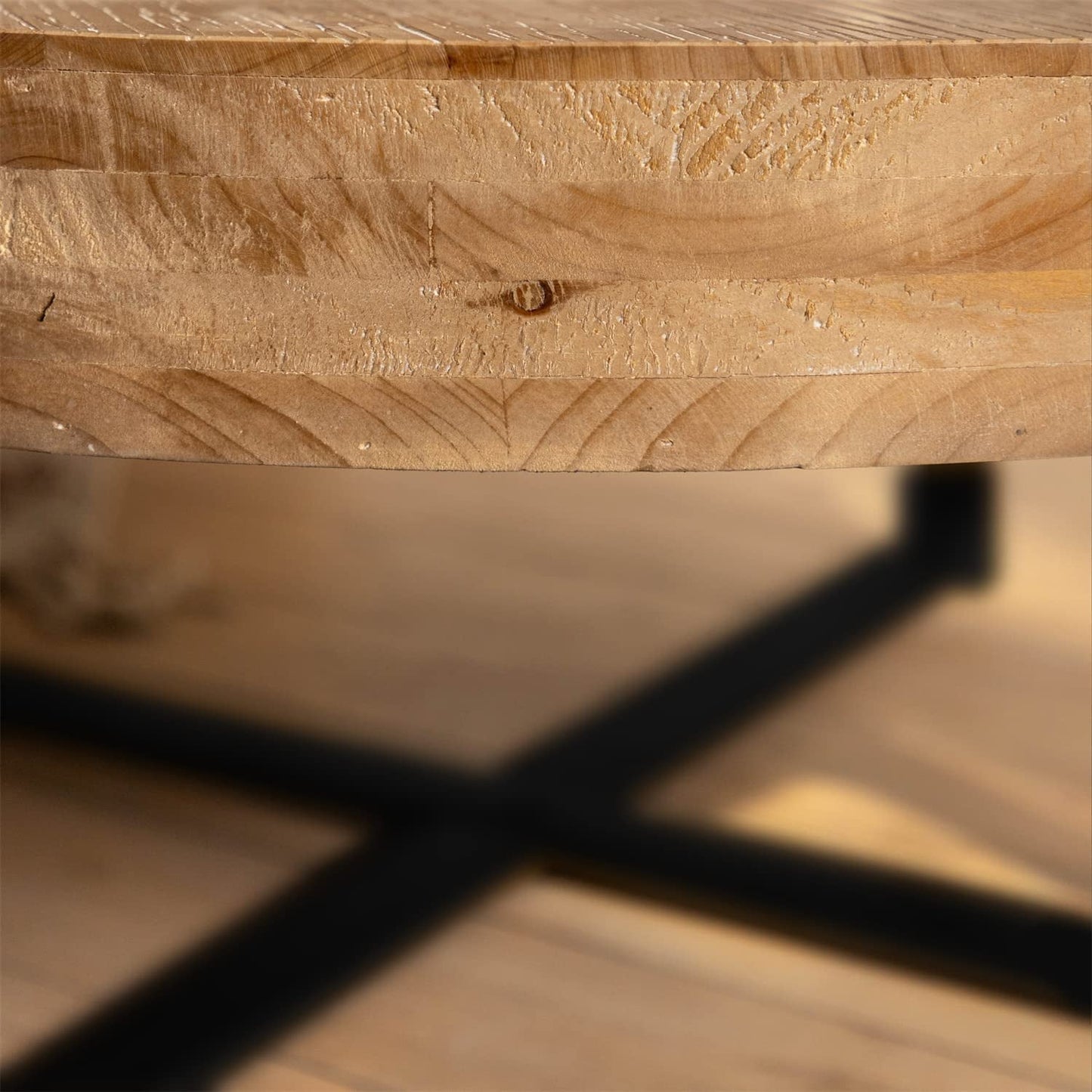 Retro Round Coffee Table With Metal Frame And MDF Top ShipItFurniture