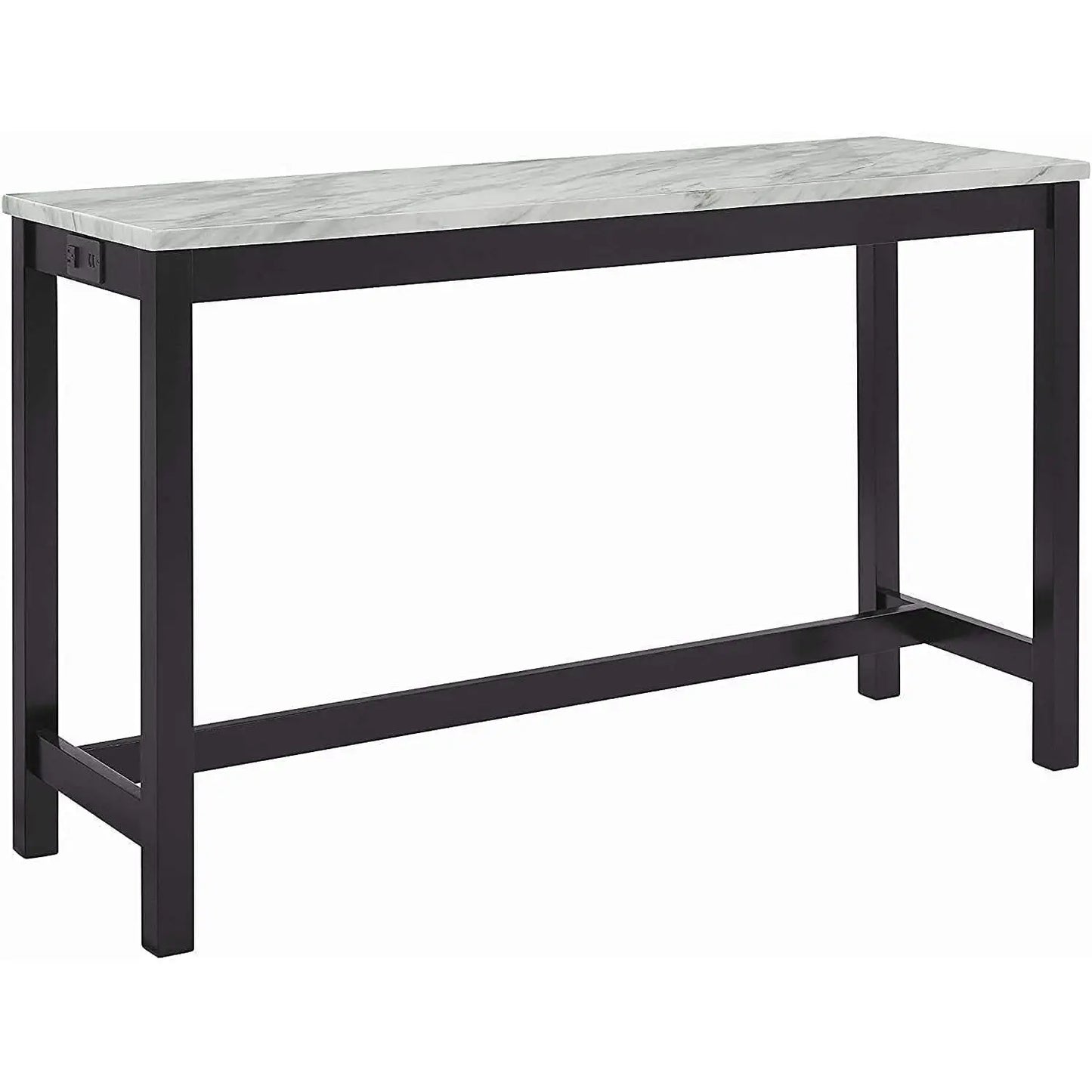 Blue Velvet Bar Table Set With Faux Marble Top 4 Piece ShipItFurniture