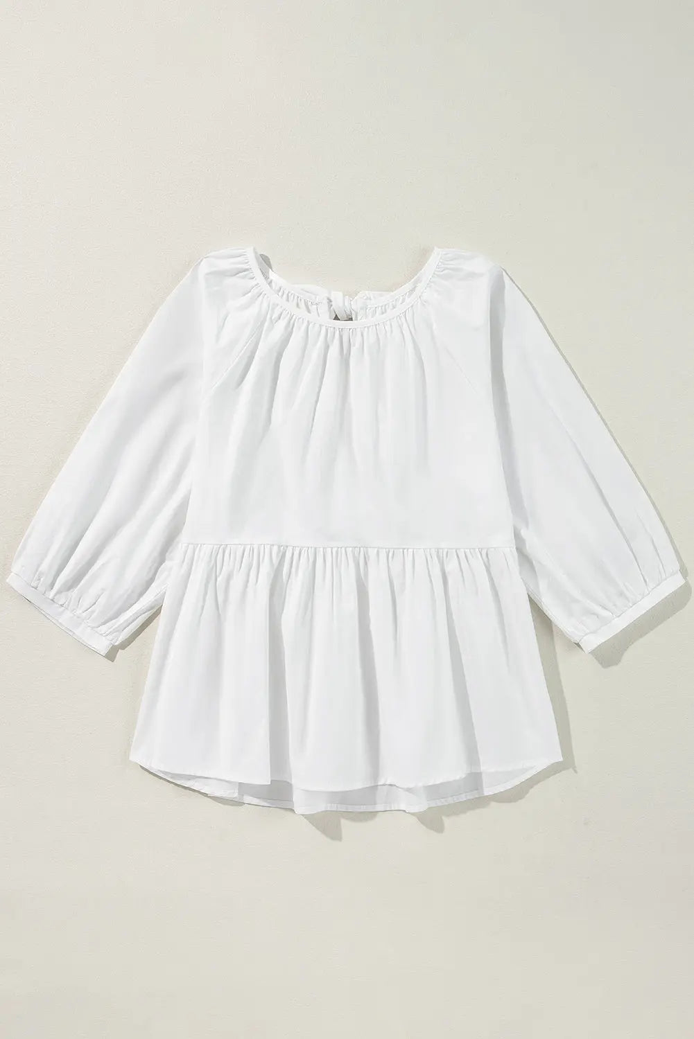 Paula Bow Knot Cutout Back Blouse Threaded Pear