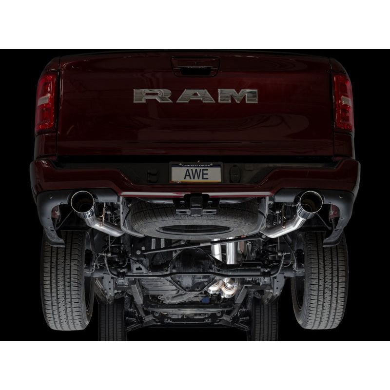 AWE 25+ RAM 1500 3.0TT 0FG Catback Touring Exhaust - Chrome Silver Tips NP Motorsports